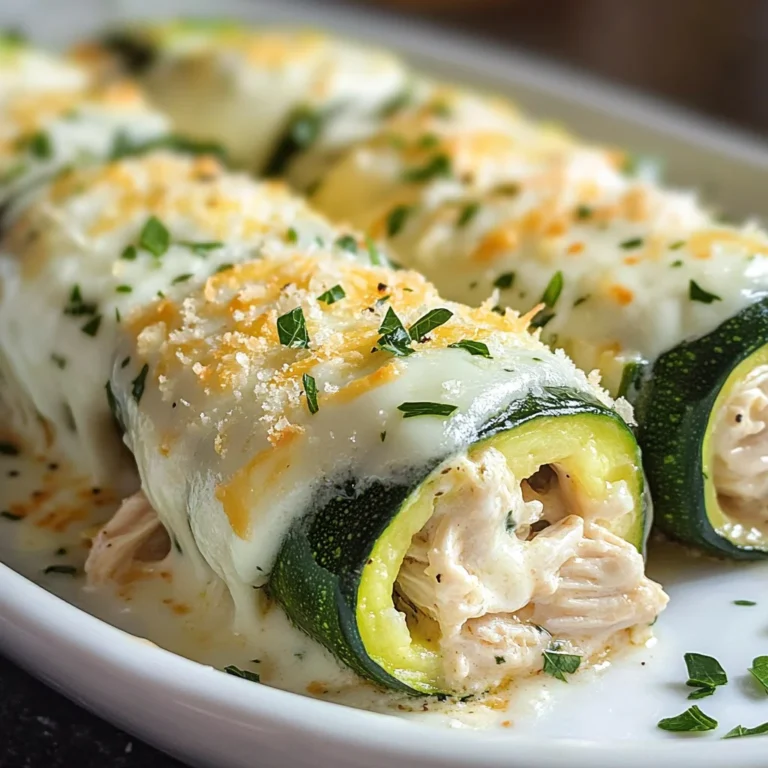 Chicken Alfredo Zucchini Roll Ups Recipe
