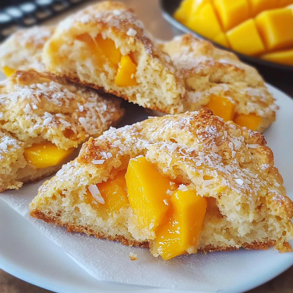 Coconut mango scones