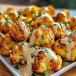 Crispy Baked Cauliflower Bites with Garlic Sauce