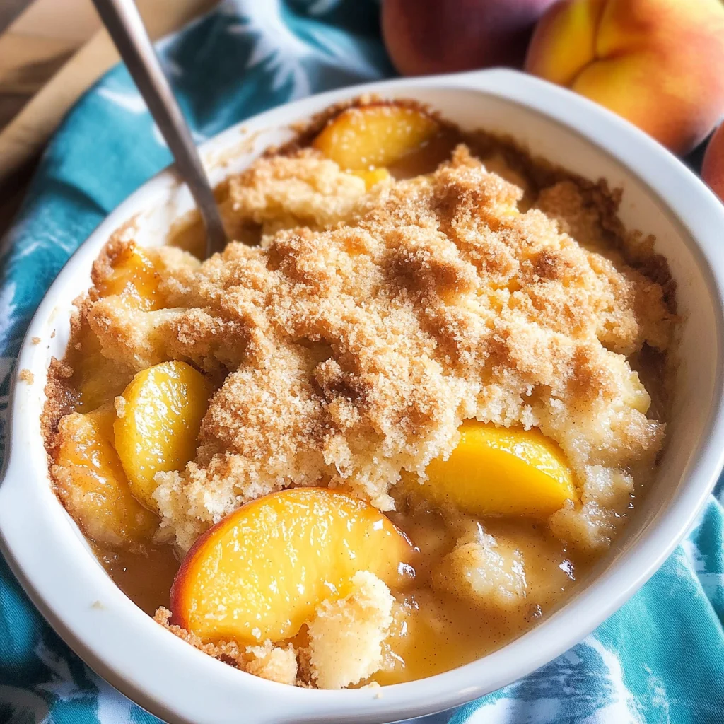 How to Make Peach Cobbler with Cake Mix