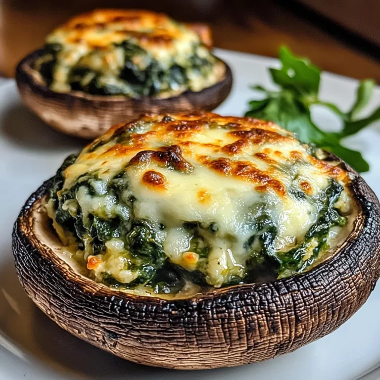 Spinach and Cheese Stuffed Portobello Mushroom