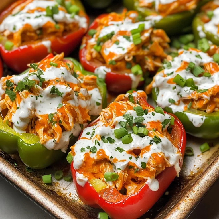 Buffalo Chicken Stuffed Peppers - Dairy Free & Low Carb