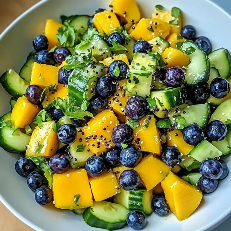 Mango Cucumber Salad with Blueberries and Avocado