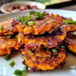 Sweet Potato Fritters with Turkey Bacon and Green Onions