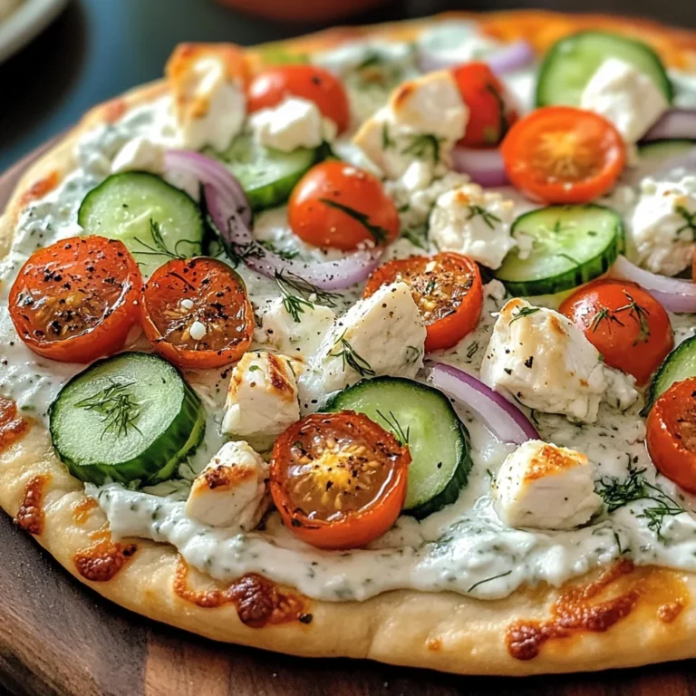 Tzatziki Chicken & Veggie Naan Pizza